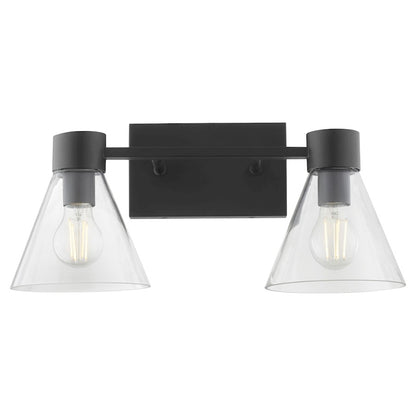 2 Light Bathroom Vanity Light, Matte Black