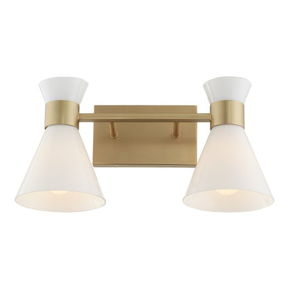 2 Light Bathroom Vanity Light, Aged Brass