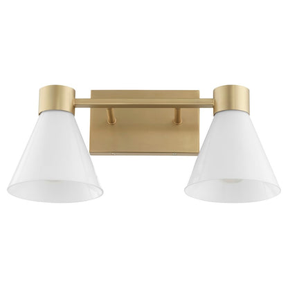 2 Light Bathroom Vanity Light, Aged Brass