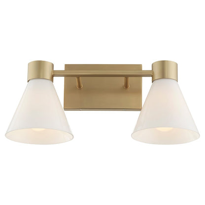 2 Light Bathroom Vanity Light, Aged Brass