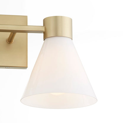 2 Light Bathroom Vanity Light, Aged Brass