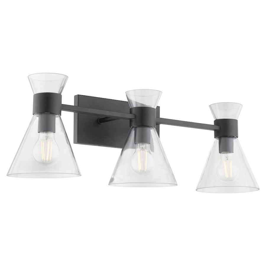 3 Light Bathroom Vanity Light, Matte Black