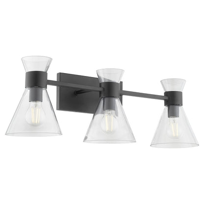 3 Light Bathroom Vanity Light, Matte Black