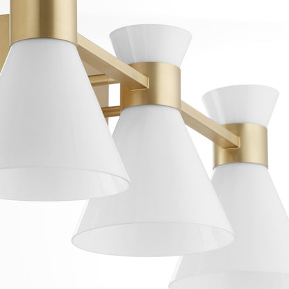 3 Light Bathroom Vanity Light, Aged Brass