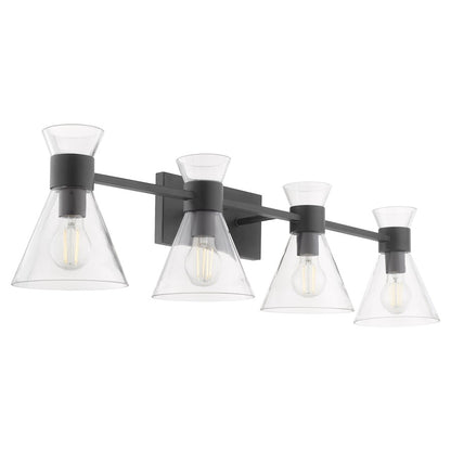 4 Light Bathroom Vanity Light, Matte Black