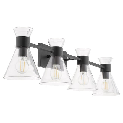 4 Light Bathroom Vanity Light, Matte Black