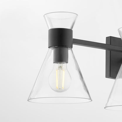 4 Light Bathroom Vanity Light, Matte Black