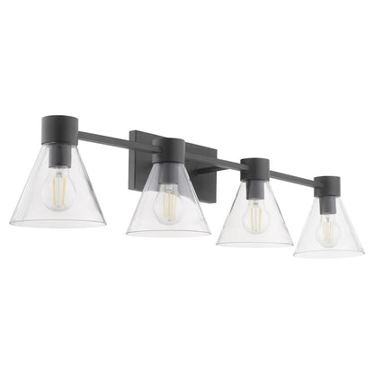 4 Light Bathroom Vanity Light, Matte Black