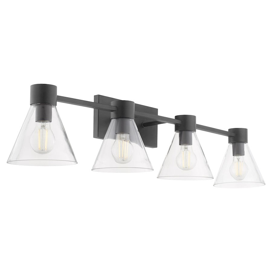 4 Light Bathroom Vanity Light, Matte Black