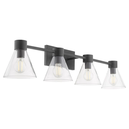 4 Light Bathroom Vanity Light, Matte Black