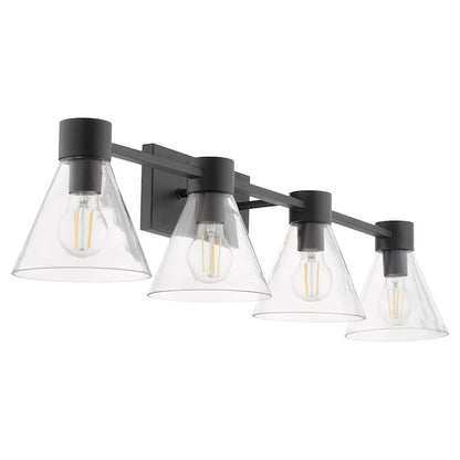 4 Light Bathroom Vanity Light, Matte Black