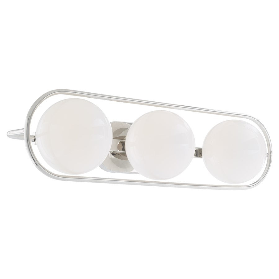 3 Light Bathroom Vanity Light, Polished Nickel