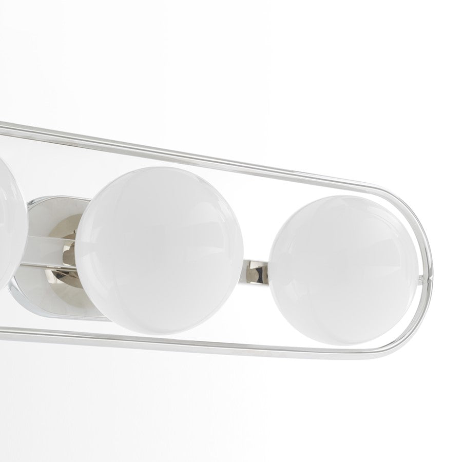 3 Light Bathroom Vanity Light, Polished Nickel