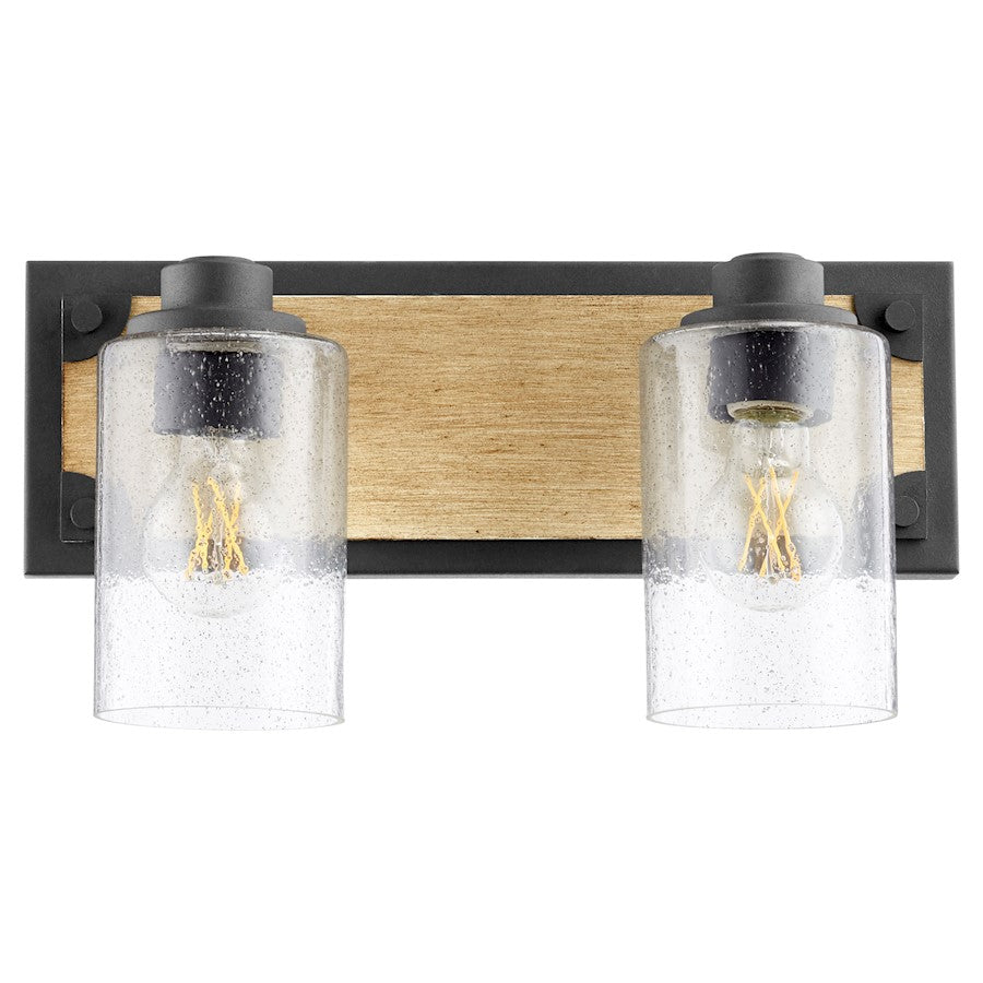 2 Light Corner Bathroom Vanity Light, Noir