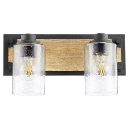 2 Light Corner Bathroom Vanity Light, Noir