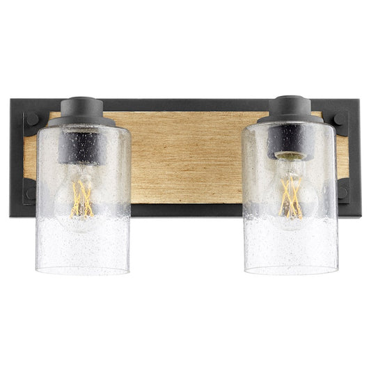 2 Light Corner Bathroom Vanity Light, Noir