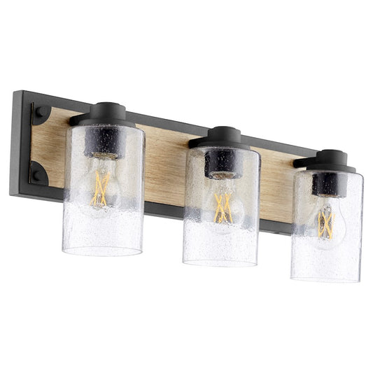 3 Light Corner Bathroom Vanity Light, Noir