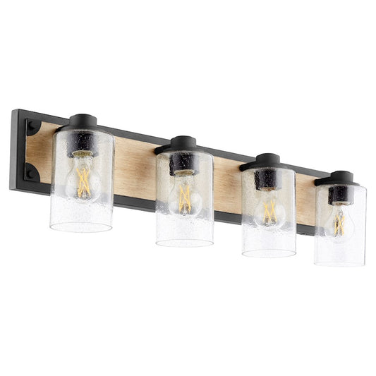 4 Light Corner Bathroom Vanity Light, Noir