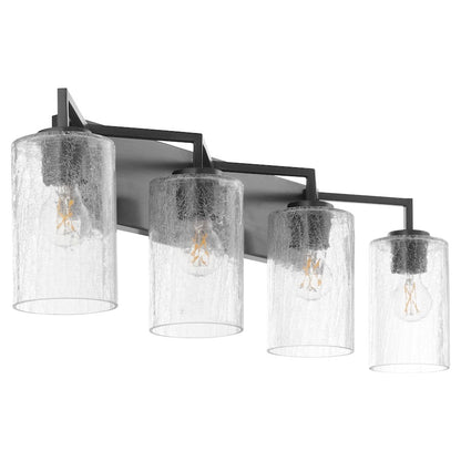 4 Light Bathroom Vanity Light, Matte Black