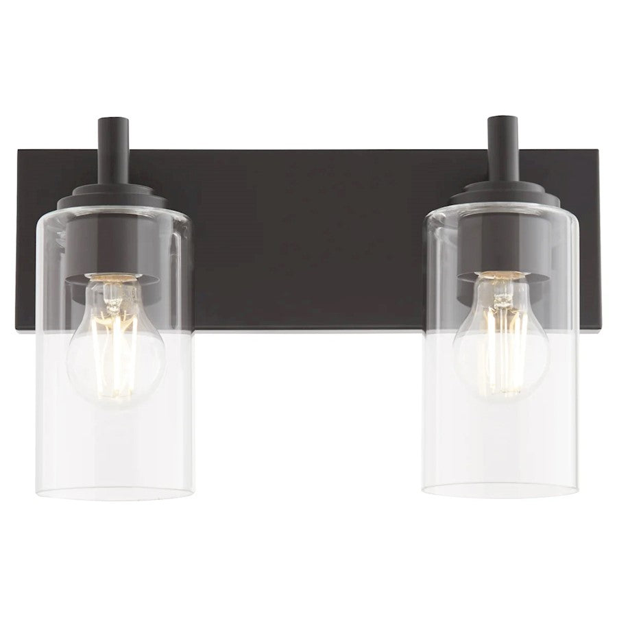 2 Light Bathroom Vanity Light, Matte Black