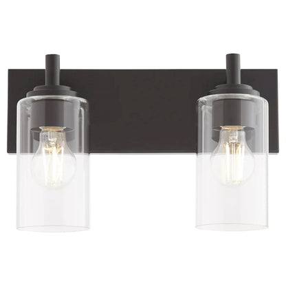 2 Light Bathroom Vanity Light, Matte Black