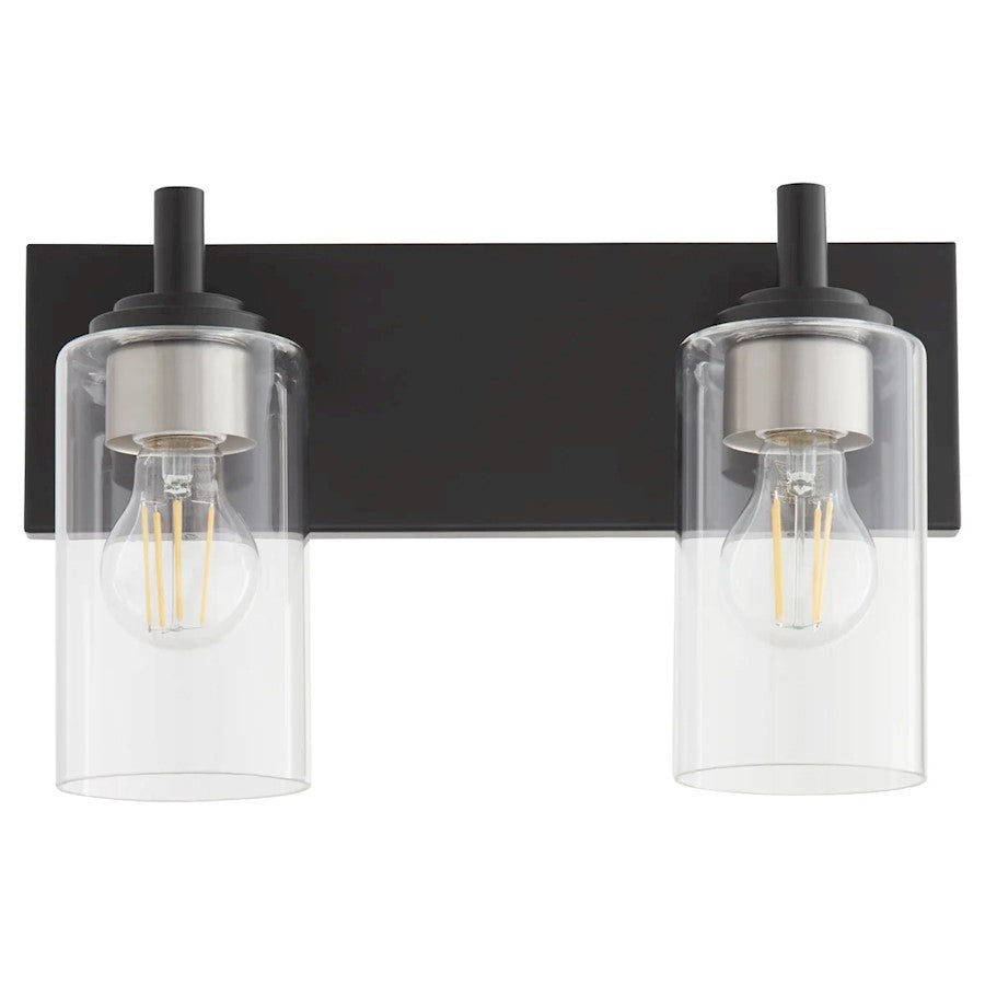 2 Light Bathroom Vanity Light, Matte Black