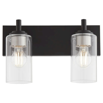 2 Light Bathroom Vanity Light, Matte Black