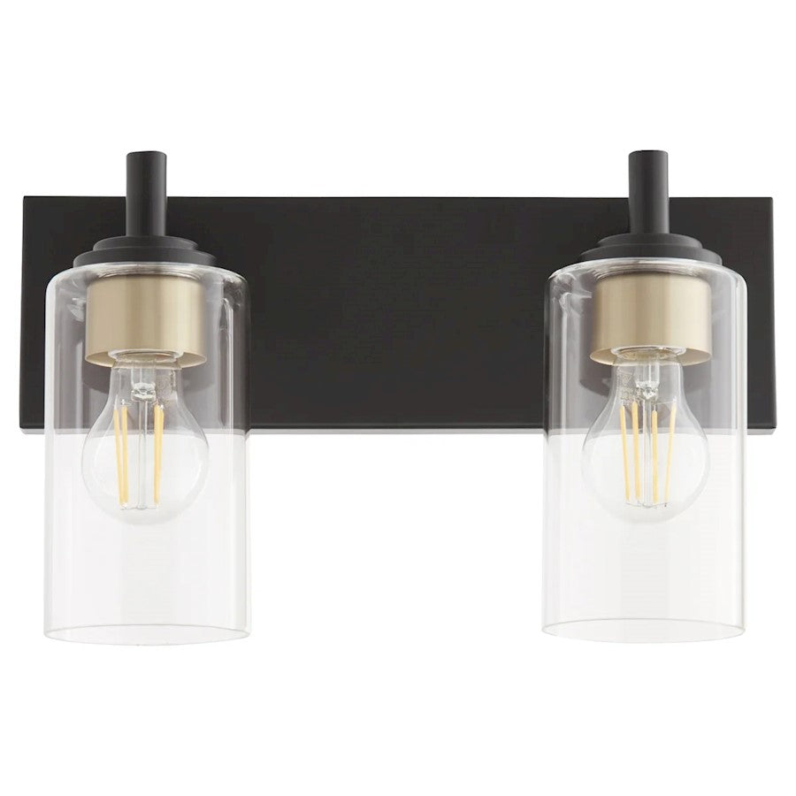 2 Light Bathroom Vanity Light, Matte Black