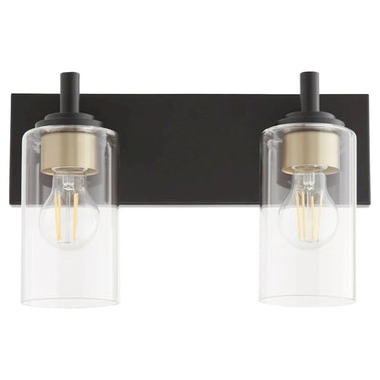 2 Light Bathroom Vanity Light, Matte Black