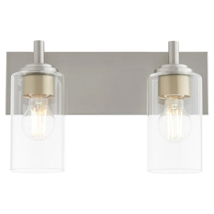 2 Light Bathroom Vanity Light, Satin Nickel