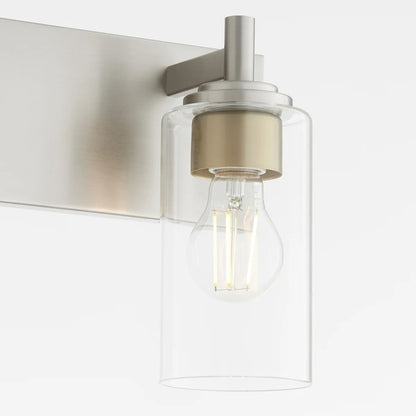 2 Light Bathroom Vanity Light, Satin Nickel