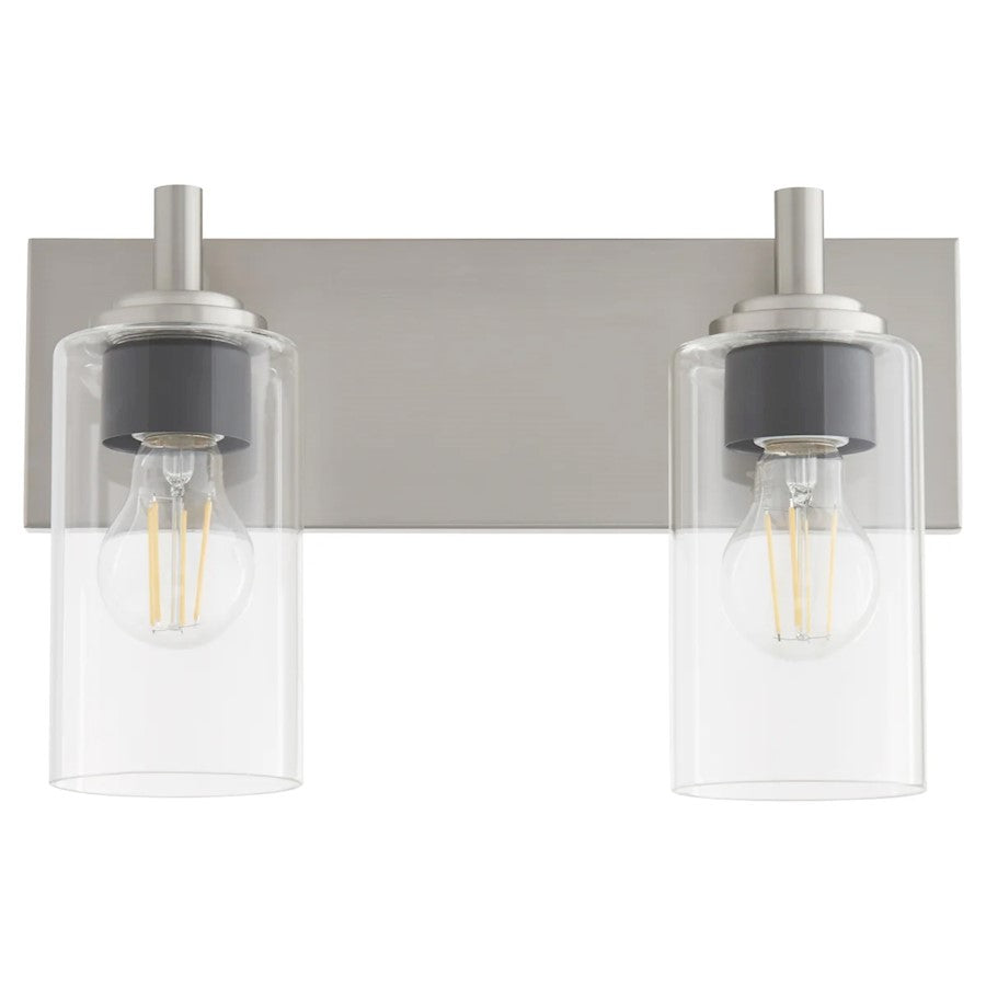 2 Light Bathroom Vanity Light, Satin Nickel