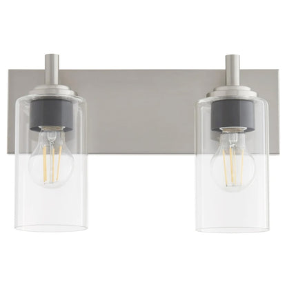 2 Light Bathroom Vanity Light, Satin Nickel