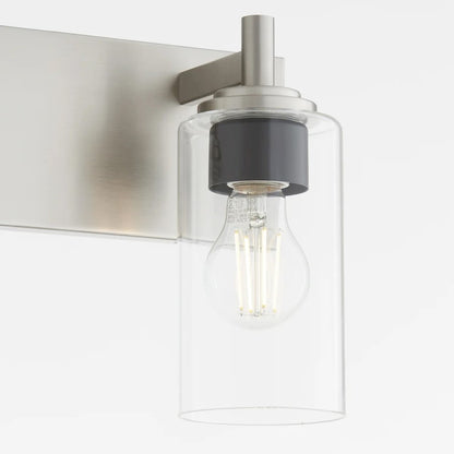2 Light Bathroom Vanity Light, Satin Nickel