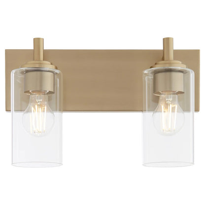 2 Light Bathroom Vanity Light, Aged Brass