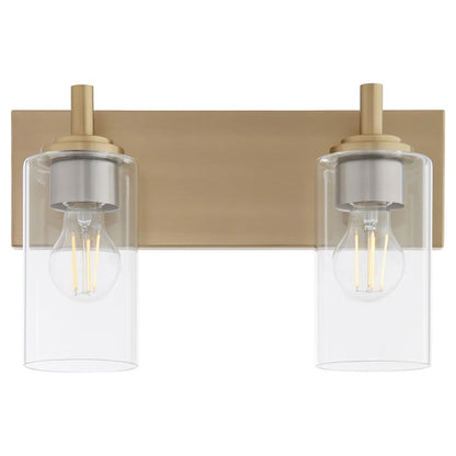 2 Light Bathroom Vanity Light, Aged Brass