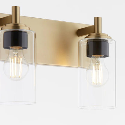 2 Light Bathroom Vanity Light, Aged Brass