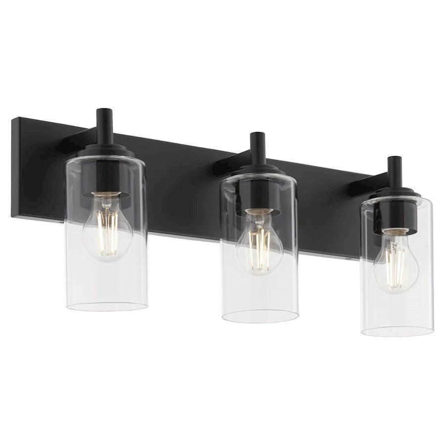 3 Light Bathroom Vanity Light, Matte Black