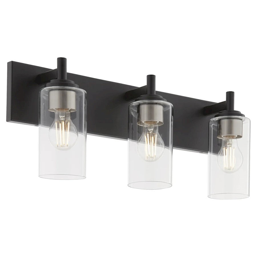 3 Light Bathroom Vanity Light, Matte Black