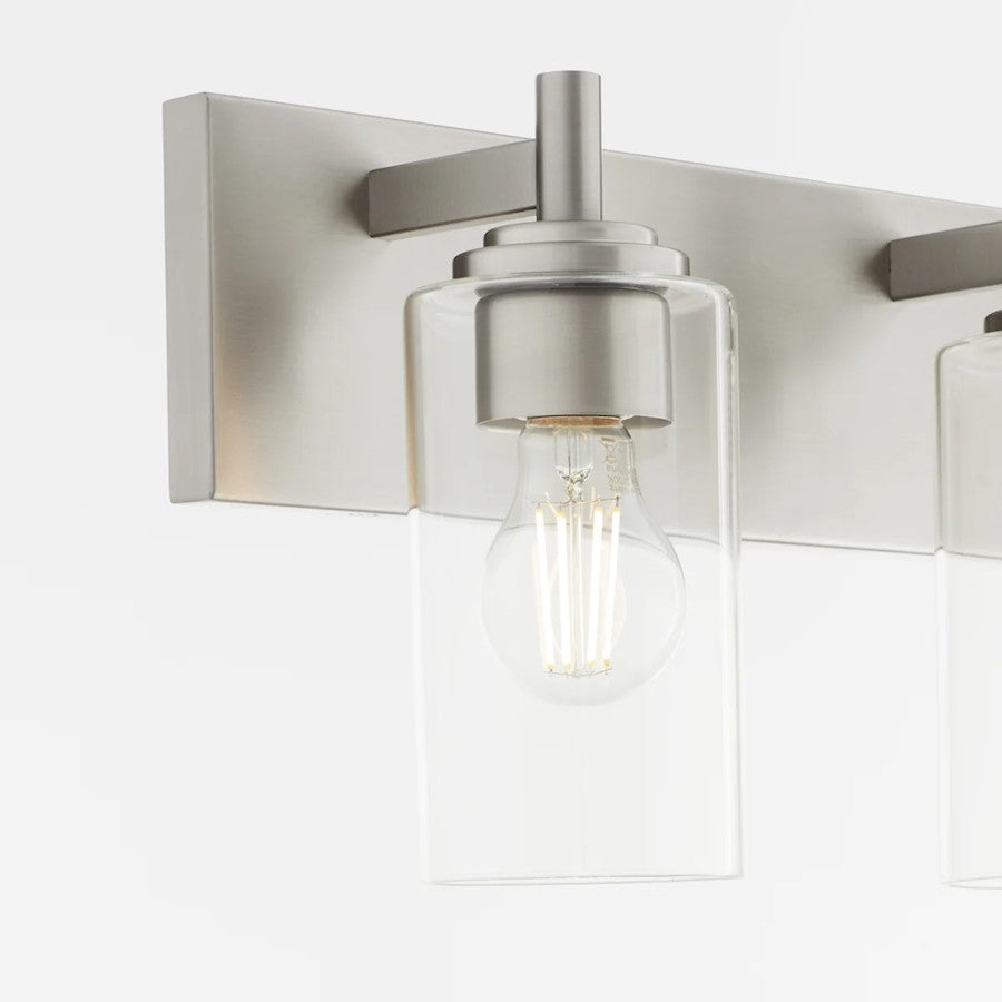 3 Light Bathroom Vanity Light, Satin Nickel