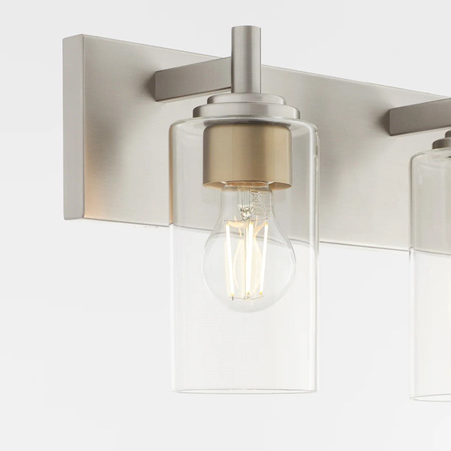 3 Light Bathroom Vanity Light, Satin Nickel