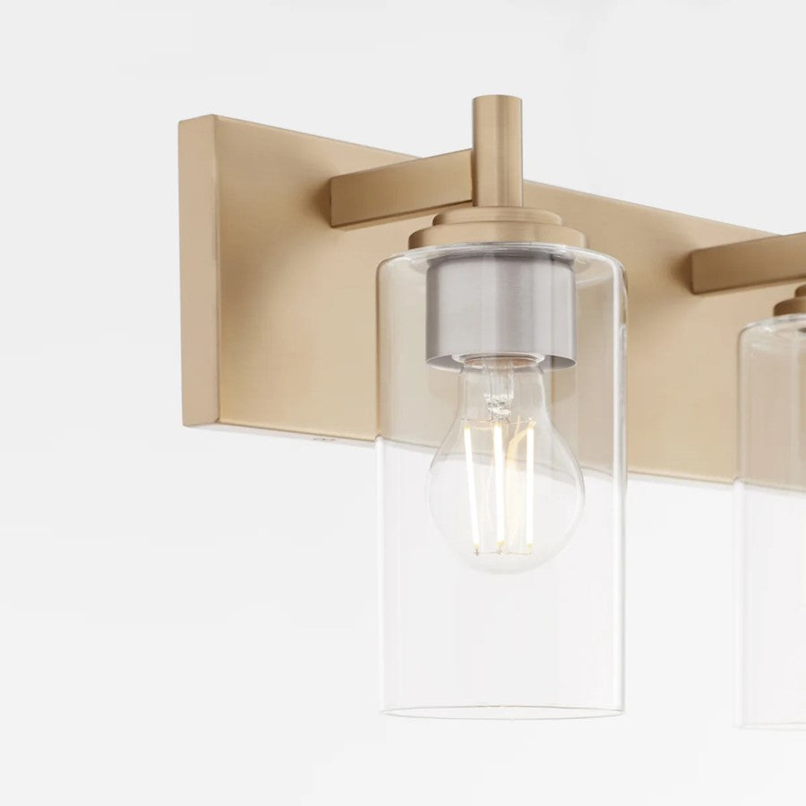 3 Light Bathroom Vanity Light, Aged Brass