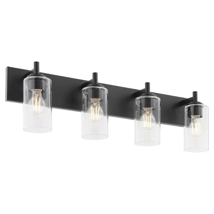 4 Light Bathroom Vanity Light, Matte Black