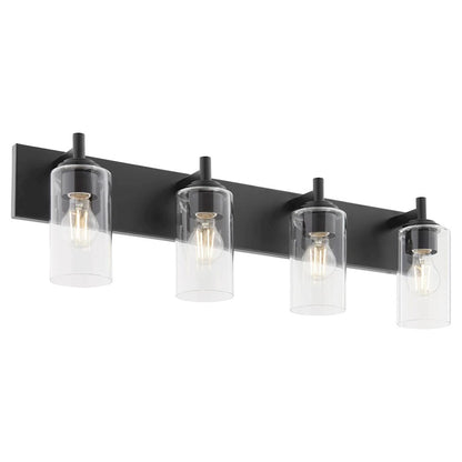 4 Light Bathroom Vanity Light, Matte Black