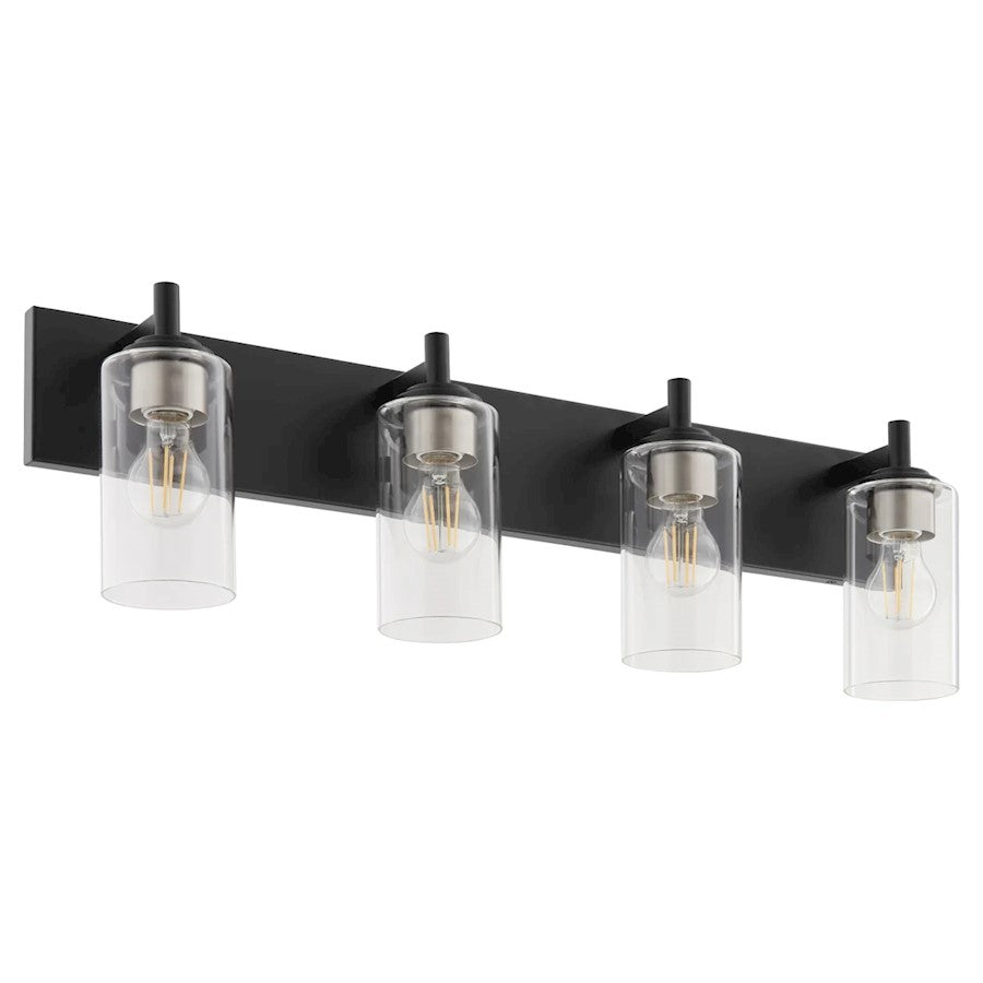 4 Light Bathroom Vanity Light, Matte Black