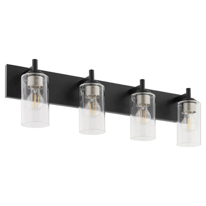 4 Light Bathroom Vanity Light, Matte Black