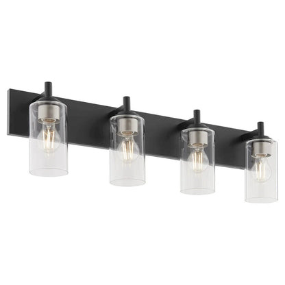 4 Light Bathroom Vanity Light, Matte Black