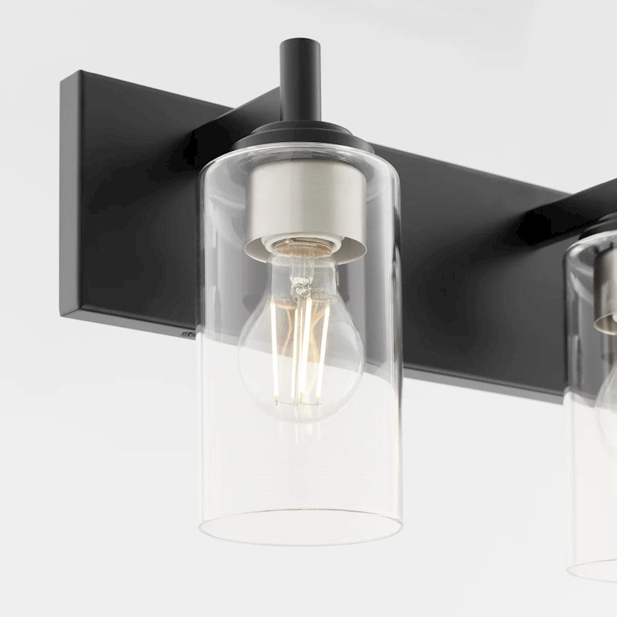 4 Light Bathroom Vanity Light, Matte Black