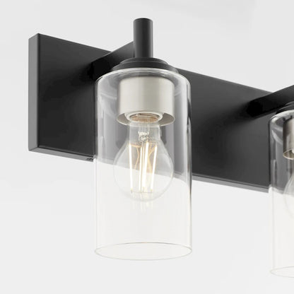 4 Light Bathroom Vanity Light, Matte Black