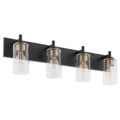 4 Light Bathroom Vanity Light, Matte Black